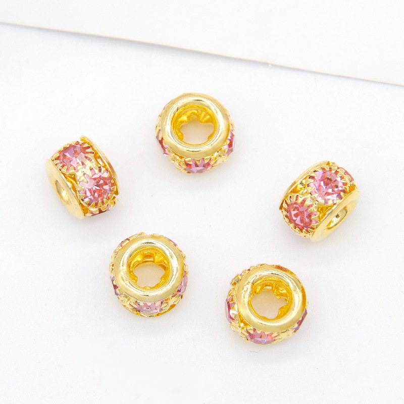 5 gold base with light pink diamonds