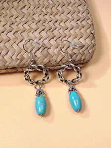 ต่างหูสไตล์โบฮีเมียนวินเทจแบบเรียบง่ายสวยงามมีจี้หยดน้ำสำหรับผู้หญิง - Product Image 5