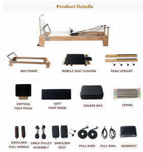 Appareil de Pilates Commercial en Bois de Chêne avec Cadre Vertical, <span class=keywords><strong>Correcteur</strong></span> de Colonne Vertébrale en Bois d'Hévéa et Trapèze - Product Image 4