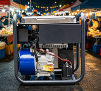 Générateur d'essence portable à châssis ouvert 5KW 5,5KVA Max 50Hz Démarrage électrique/à lanceur pour usage extérieur et construction