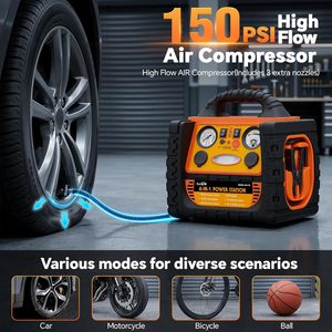 Démarreur de batterie 6-en-1 2000A, 20000mAh 12V pour voiture et bloc d'alimentation d'urgence - Product Image 5
