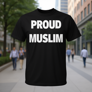 Camiseta Proud Muslim negra unisex talla mediana para adultos - Product Image 3