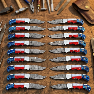 Couteau de poche pliant en acier Damas de haute qualité, prix d'usine en gros, manche en bois, application tactique - Product Image 2
