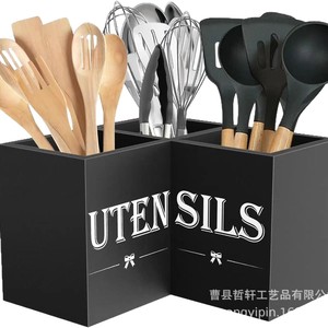 Kitchen Utensils Storage Box <b>Corner</b> Organizer Multi Function Wooden Cutlery Holder Kitchen Storage <b>Cabinet</b> Organizer - Product Image 1