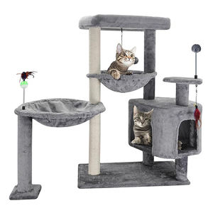Casa de árbol de varios niveles moderna de lujo para gatos, gran gato de peluche gris, hamaca de árbol de condominio, proveedores personalizados, sisal - Product Image 1