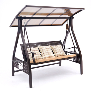 Kursi Ayun Goyang Luar Ruangan Modern Tiga Dudukan VANGARDEN, Kursi Santai 3 Seater, <span class=keywords><strong>Hammock</strong></span> Rumah dengan Garansi 2 Tahun - Product Image 3