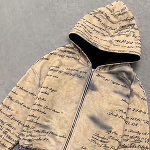 Sudadera con Capucha Reversible y Pantalones Deportivos con Logotipo Personalizado, Lavado Ácido, Bordado, Doble Capa, Cierre de Cremallera, Conjunto de Sudadera con Capucha y Pantalones Deportivos para Hombre - Product Image 3