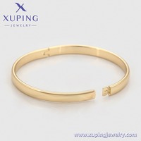 X000968605 XUPING Bracelet jonc minimaliste pour femme, en alliage de cuivre écologique plaqué or 14K, lisse et articulé, pour usage quotidien