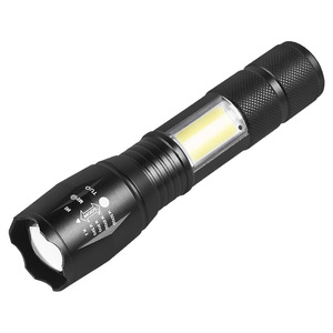 Lampe torche LED avec zoom et lumière latérale COB, rechargeable, en alliage d'aluminium, éclairage extérieur - Product Image 1