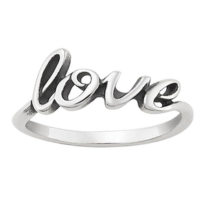 <span class=keywords><strong>Couple</strong></span> 925 bijoux bague de fiançailles bague en argent sterling amour script anneau - Product Image 1