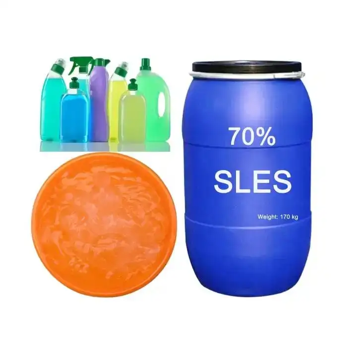 Chemical Raw Materials SLES 70% Price for Cosmetic/Liquid Dishwashing/Soap/Shampoo/Detergent 68585-34-2