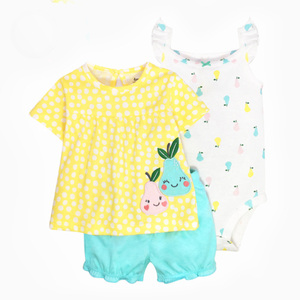 Set di 3 Pezzi <span class=keywords><strong>per</strong></span> <span class=keywords><strong>Neonata</strong></span>, Body <span class=keywords><strong>per</strong></span> Bambina, Confezione da 3 Body in Morbido Cotone, Outfit Estivi <span class=keywords><strong>per</strong></span> <span class=keywords><strong>Neonata</strong></span> - Product Image 3