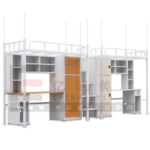 New Chất lượng cao Heavy Duty kim loại trường ký túc xá sinh viên đôi giường tầng với lưu trữ tủ nệm - Product Image 4