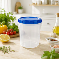 Boîte de rangement plastique étanche, boîte de stockage réutilisable hermétique de qualité alimentaire pour bonbons cookies noix injection rond en pp avec couvercle torsadé