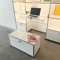 Mueble Auxiliar Modular de Estilo Bauhaus Vintage para Organización del Hogar u Oficina, Mueble de Salón con Ruedas