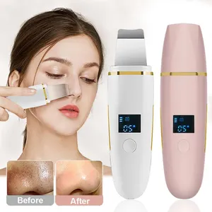 Produtos em alta 2024 Limpador facial elétrico profissional de limpeza profunda de rosto, espátula de vibração de íons Ems, purificador facial ultrassônico