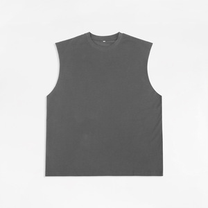 Débardeur en tricot 100% coton pour homme avec logo personnalisé, design ample d'été, sans manches, style hip-hop, séchage rapide, respirant, gilet de sport - Product Image 1
