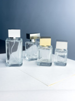 Botella de Perfume Vacía de 50 ml, Botella de Perfume Cuadrada con Atomizador, Botella de Vidrio para Perfume de 100 ml, Botella de Perfume de Lujo con Atomizador