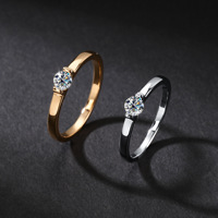 Bague de fiançailles et de mariage minimaliste en argent sterling S925 incrustée de moissanite VVS couleur D certifiée GRA pour homme et femme