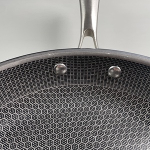 Lüks paslanmaz çelik kızartma tavası ve yapışmaz kek ev mutfak için tava seti gıda sınıfı bal peteği tasarım tencere - Product Image 3