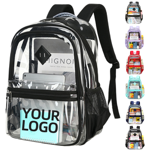 Mochilas Transparentes de PVC al por Mayor, OEM, de Gran Capacidad, con Múltiples Compartimentos, Mochila Transparente para Niños de Secundaria - Product Image 1