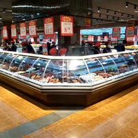 Vitrine réfrigérée pour produits de charcuterie avec verre incurvé à l'avant, vitrine pour produits de charcuterie, saucisses, produits laitiers