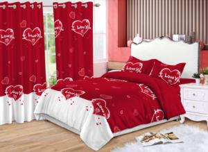 Phi phong cách tùy chỉnh linen pha trộn tấm Polyester và rèm bộ đồ giường đặt - Product Image 3