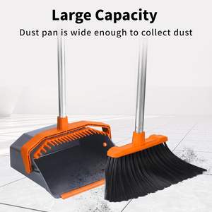 Hot Sell High Quality Household <b>Rubber</b> <b>Broom</b> Dismountable Aluminum for Home Kitchen Cleaning <b>Broom</b> and Dustpan <b>Broom</b> Brush Set - Product Image 3