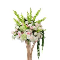 Boule de fleurs artificielles rose et verte, centre de table de mariage, couleurs populaires assorties pour l'aménagement d'événements et de fêtes, disponible en gros et sur mesure