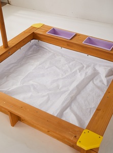 Bac à sable en bois pour enfants avec auvent, bacs de rangement et bâche de sol intégrée. Parfait pour jouer dans le jardin. - Product Image 3