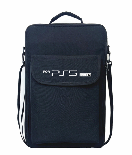 Large Capacity Backpack for PS5 Slim Console Bag Simple for Video Game Control Shoulder Bag Zipper Portable Travel