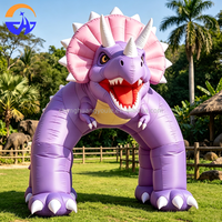 Triceratops Gonflable Géant Violet pour Décoration Extérieure, Jardin, Parc, Fête d'Anniversaire pour Enfants, Événement Commercial