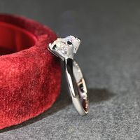 Bague en moissanite à six griffes de la marque T, modèle classique en argent 925, moissanite couleur D, plaquée platine PT950, fabriquée par le fabricant