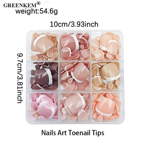 Prensa <span class=keywords><strong>de</strong></span> <span class=keywords><strong>uñas</strong></span> artificiales <span class=keywords><strong>de</strong></span> diseño <span class=keywords><strong>de</strong></span> 216 Uds. En Rosa desnudo, colores mezclados, cubierta completa especializada, puntas cuadradas para <span class=keywords><strong>uñas</strong></span> <span class=keywords><strong>de</strong></span> <span class=keywords><strong>los</strong></span> pies - Product Image 3