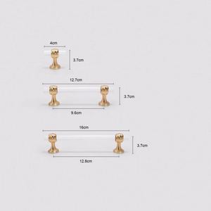 WEKIS Transparent Acrylic Cabinet Handles & Drawer <b>Knobs</b> with Brass Feet for Kitchen Dresser-Modern Durable Eco-Friendly - Product Image 5