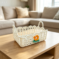 Paniers de rangement pour pain et fruits, faits à la main, modernes, rectangulaires, 100% coton, imperméables, écologiques, multi-usages