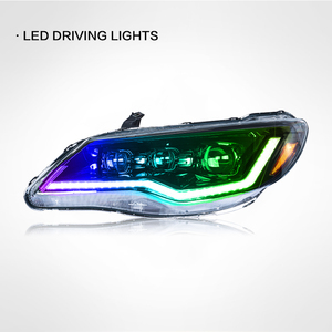 ไฟหน้ารถยนต์สำหรับ Civic รุ่นที่ 8 ปี 2012-2015 FD2 ไฟหน้า RGB ใหม่ พร้อมไฟ Daytime Running Light 6000k อุปกรณ์ตกแต่งรถยนต์ - Product Image 2