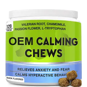 WANZIBEI Calming Treats für Dogs 120 Soft Chews für Dogs Dog Anxiety Relief Natural Calming Aid mit Private Label