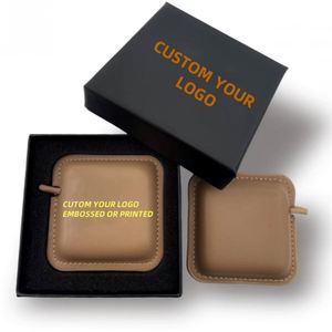Ruban à mesurer rétractable double face en cuir véritable TPM2608, couleur unie, pour mesurer les tissus et le corps - Product Image 1