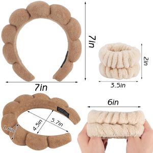 Set Fascia per Capelli e Fasce da Polso in Spugna Morbida per Spa, Lavaggio Viso, Trucco e Cura della Pelle, per Donne e Ragazze - Product Image 6