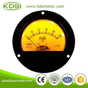 Nouveau design BO-52 DC100mA analogique jaune rétroéclairage panneau dc indicateur d'ampère - Product Image 2