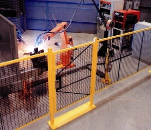 Clôture d'atelier robuste |   <span class=keywords><strong>Barrière</strong></span> <span class=keywords><strong>de</strong></span> <span class=keywords><strong>sécurité</strong></span> en acier galvanisé avec revêtement en poudre pour usage industriel et en entrepôt - Product Image 6