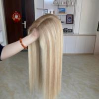 Peluca rubia sin pegamento de cabello virgen europeo HD con capas de ondas rectas largas y reflejos, densidad del 150%, para mujeres blancas