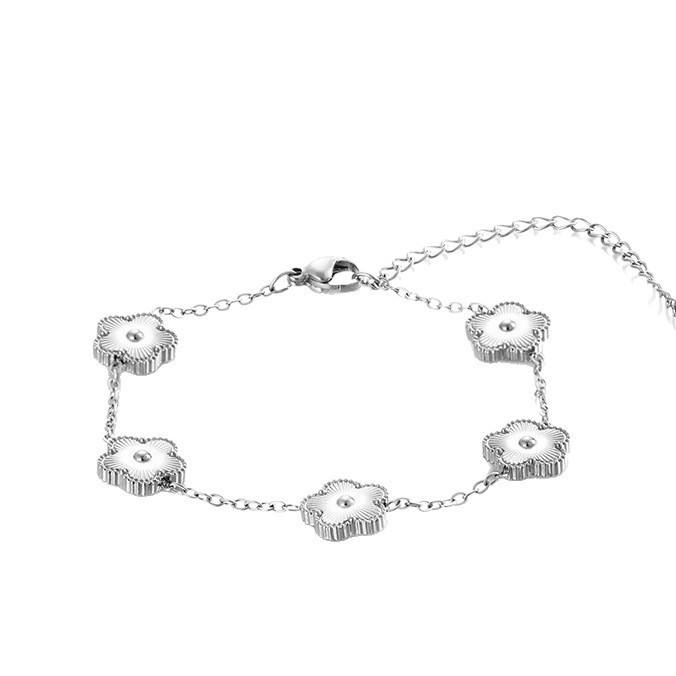 Steel color 13MM double-sided patterned bracelet