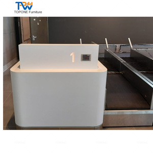 Comptoir de réception d'hôtel au design contemporain, dessus en surface solide, durable, réglable et extensible, comptoir de réception de luxe <span class=keywords><strong>Corina</strong></span> - Product Image 3