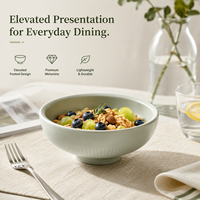 Bol à salade évasé en mélamine gris mat, forme corne, résistant aux chocs, compatible lave-vaisselle, pour buffet d'hôtel