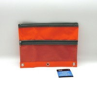 Carpeta con cremallera, bolsa para archivos de gran capacidad, estuche de tela multicolor para lápices, estuche de almacenamiento visual con doble bolsillo para estudiantes