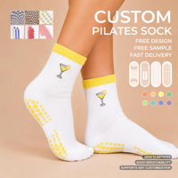 Chaussettes de Pilates et de Yoga Designer Personnalisées, Chaussettes de Barre Respirantes Antidérapantes pour Femmes, Conception OEM pour Studio