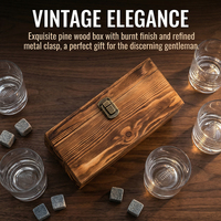 Verres à whisky en cristal de 10 oz style Old Fashioned avec base en forme de ballon de football et 6 pierres réutilisables pour refroidir le whisky, coffret cadeau avec boîte en bois