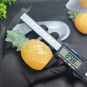 بيع بالجملة نموذج أناناس كريستالي منحوت كالسيت برتقالي طبيعي + أخضر أفنتورين ديكور فاكهة جميل - Product Image 3